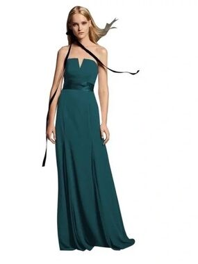 long one-shoulder bridesmaid dress with ruffles white by vera wang Long One-Shoulder Bridesmaid Dress with Ruffles